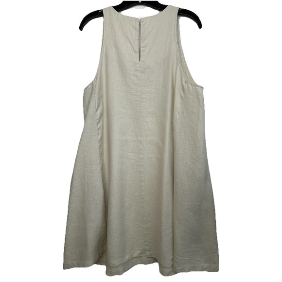 United Color of Benetton‎ Dress Large Linen Beige Sundress Sleeveless Coastal - Picture 6 of 8